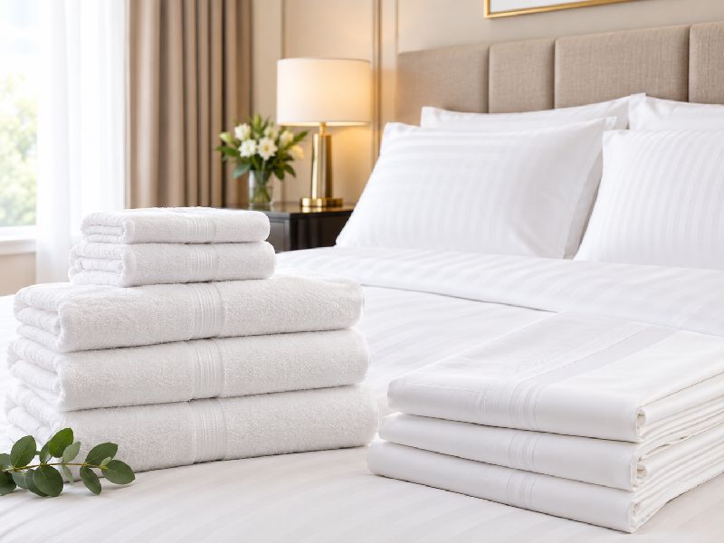 Hotel and hospital institutional linen supplied by AM Textiles