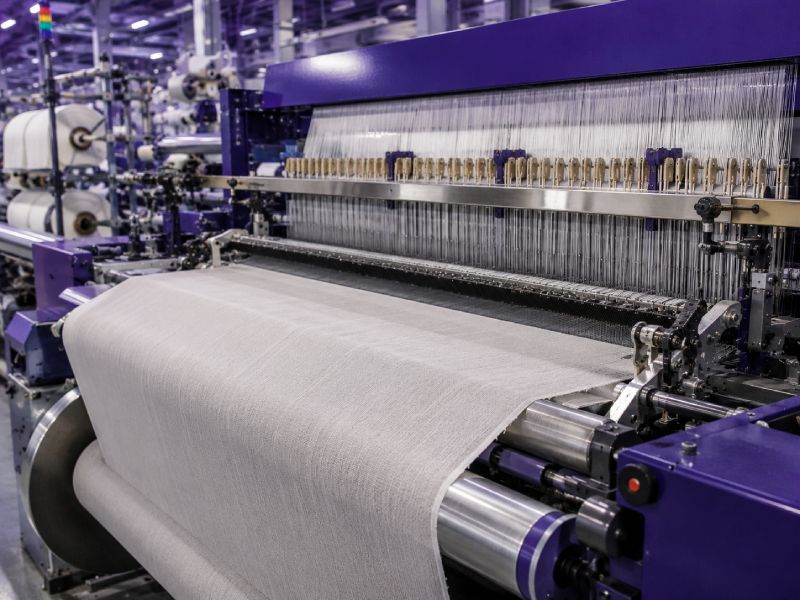 Weaving looms producing greige fabric for AM Textiles