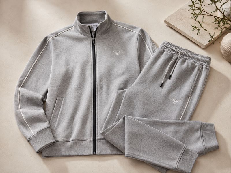 Fleece track suit jacket and joggers stitched by AM Textiles